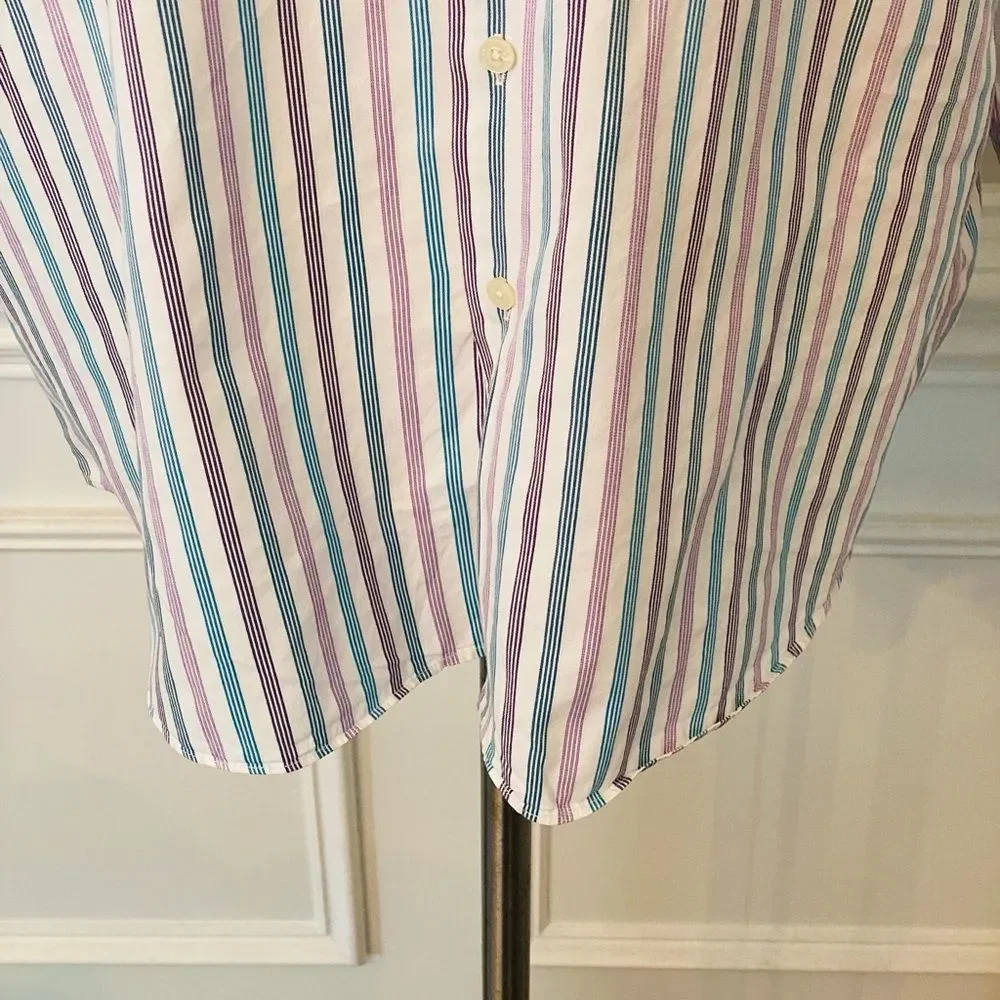Alan Flusser Dress striped Shirt Button Down - Picture 3 of 14